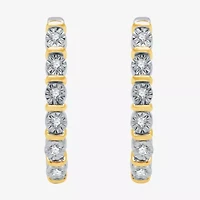 Yes, Please! Womens 1/10 CT. T.W. Natural White Diamond 14K Gold Over Silver Sterling Silver Round 2 Pair Earring Set