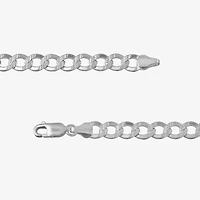 Made in Italy Mens Sterling Silver 8 1/2 Inch Solid Curb Chain Bracelet