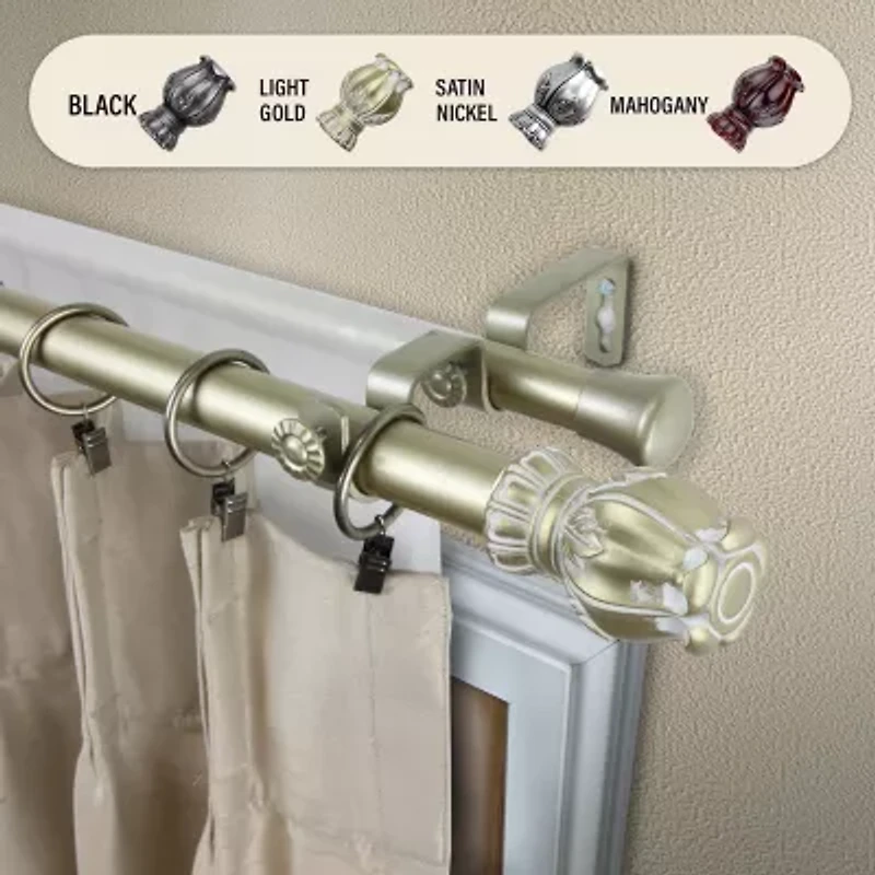 Rod Desyne Regent 1" Adjustable Double Curtain