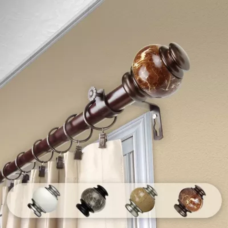 Rod Desyne Marble 1 Adjustable Curtain