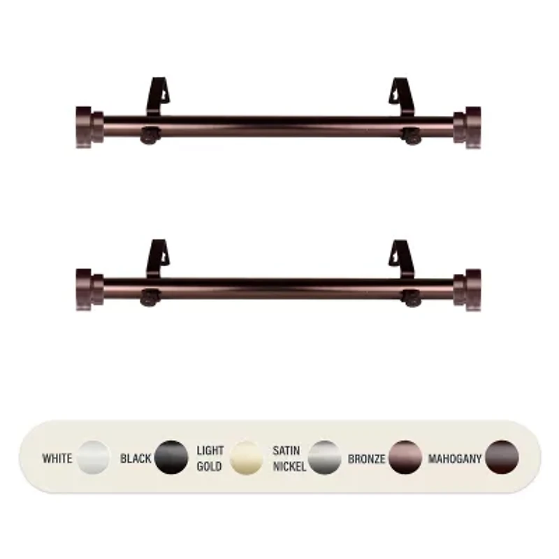 Rod Desyne (Set Of 2) Basic Side 1 1/2 Adjustable Curtain
