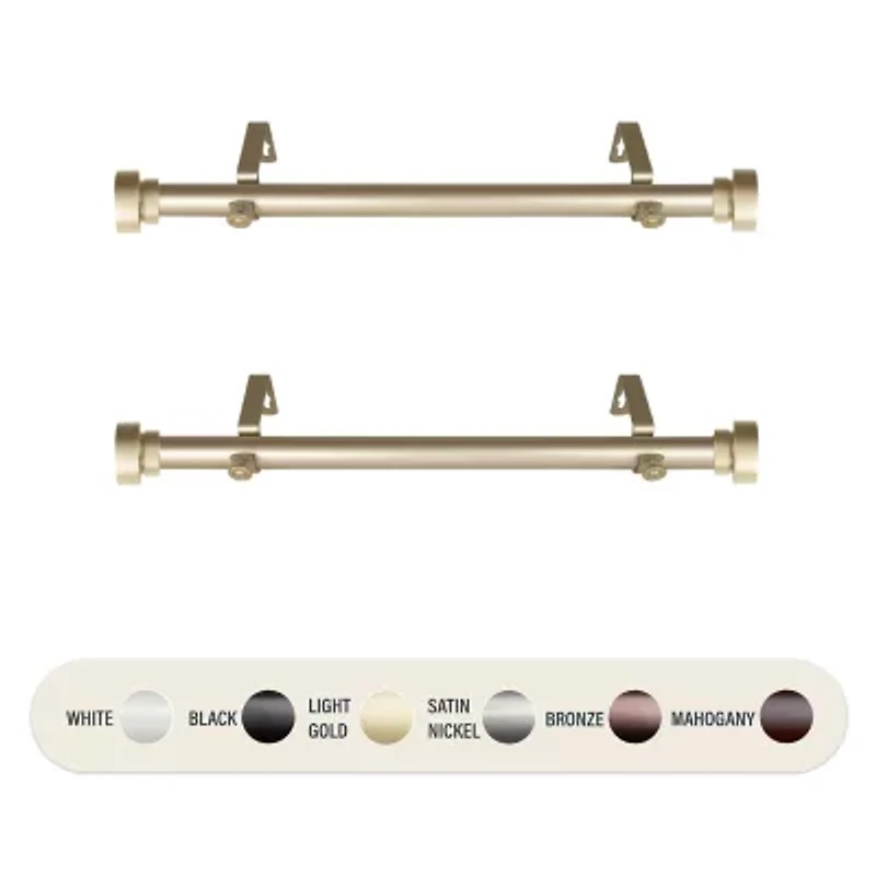 Rod Desyne (Set Of 2) Basic Side 1 Adjustable Curtain