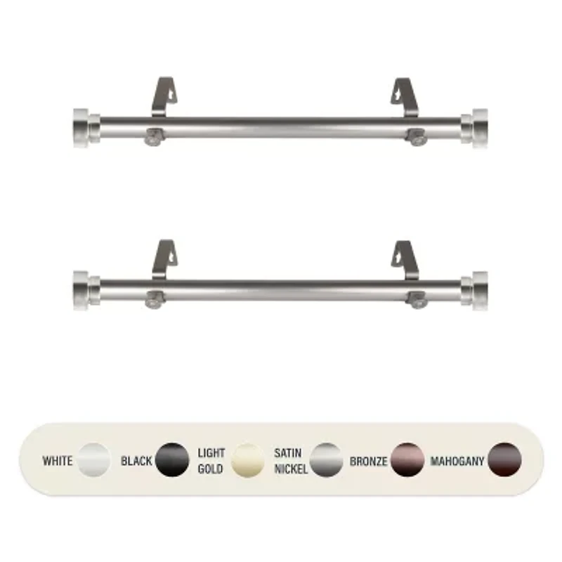 Rod Desyne (Set Of 2) Basic Side 1 Adjustable Curtain