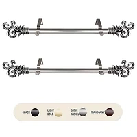 Rod Desyne (Set Of 2) Plume Side 1 Adjustable Curtain