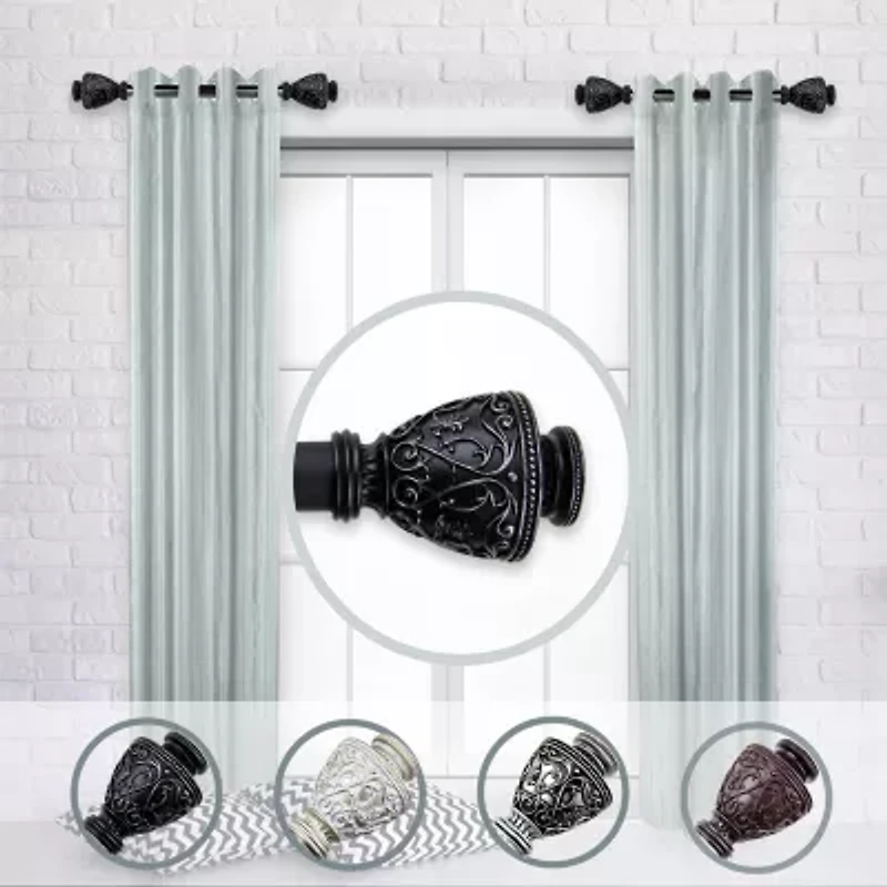 Rod Desyne (Set Of 2) Veda Side 1 Adjustable Curtain