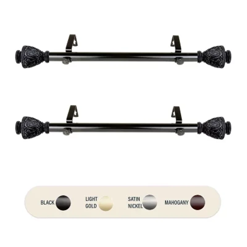 Rod Desyne (Set Of 2) Veda Side 1 Adjustable Curtain