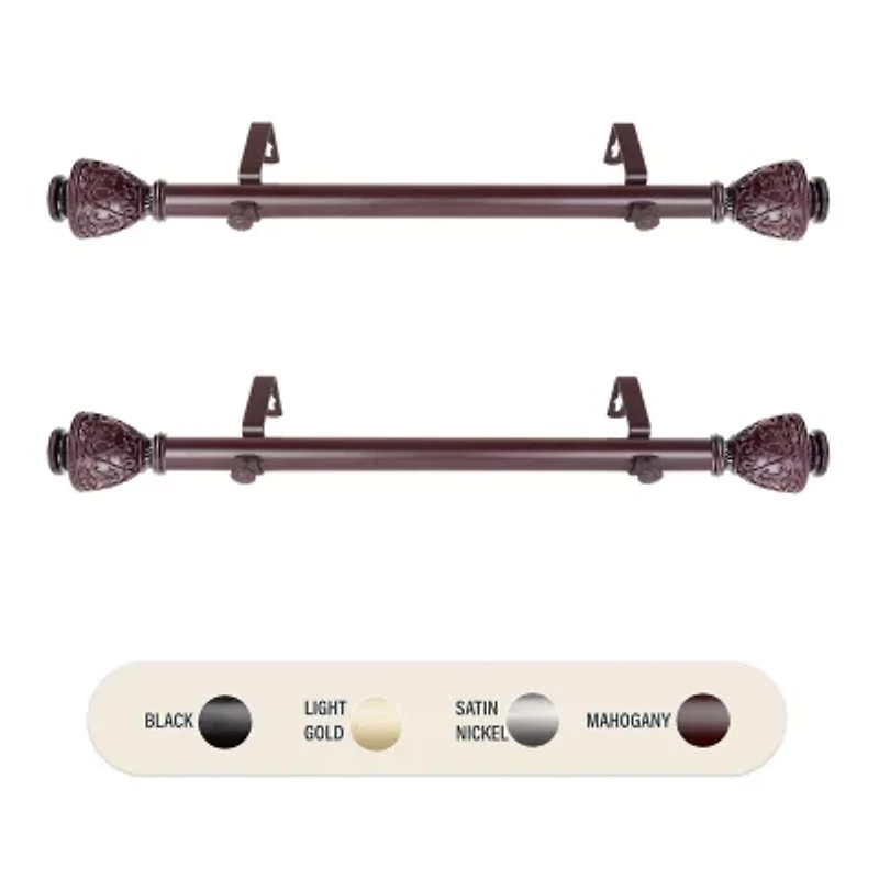 Rod Desyne (Set Of 2) Veda Side 1 Adjustable Curtain