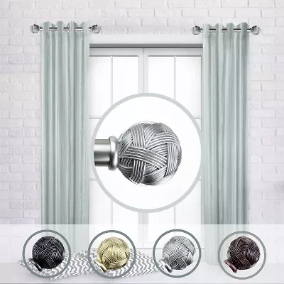 Rod Desyne (Set Of 2) Twine Side 1 Adjustable Curtain