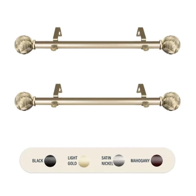 Rod Desyne (Set Of 2) Twine Side 1 Adjustable Curtain