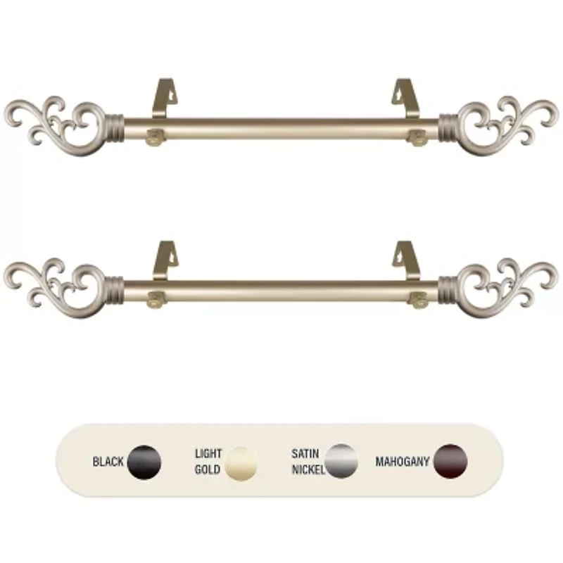 Rod Desyne (Set Of 2) Madeline Side 1 Adjustable Curtain