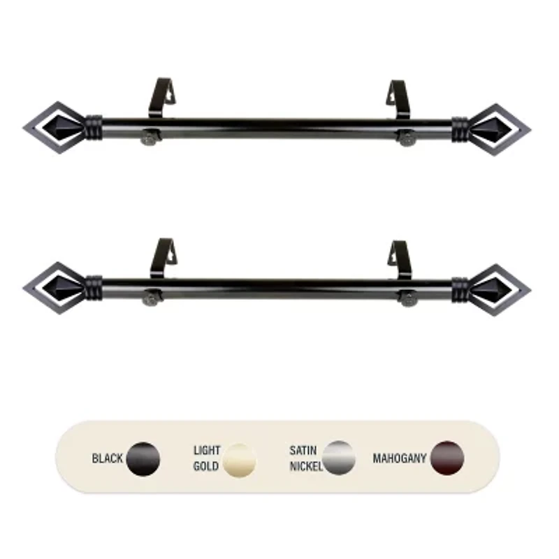 Rod Desyne (Set Of 2) Lenore Side 1 Adjustable Curtain