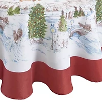 Elrene Home Fashions Santa's Snowy Sleighride Tablecloth