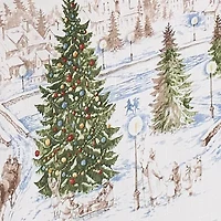 Elrene Home Fashions Santa's Snowy Sleighride Tablecloth