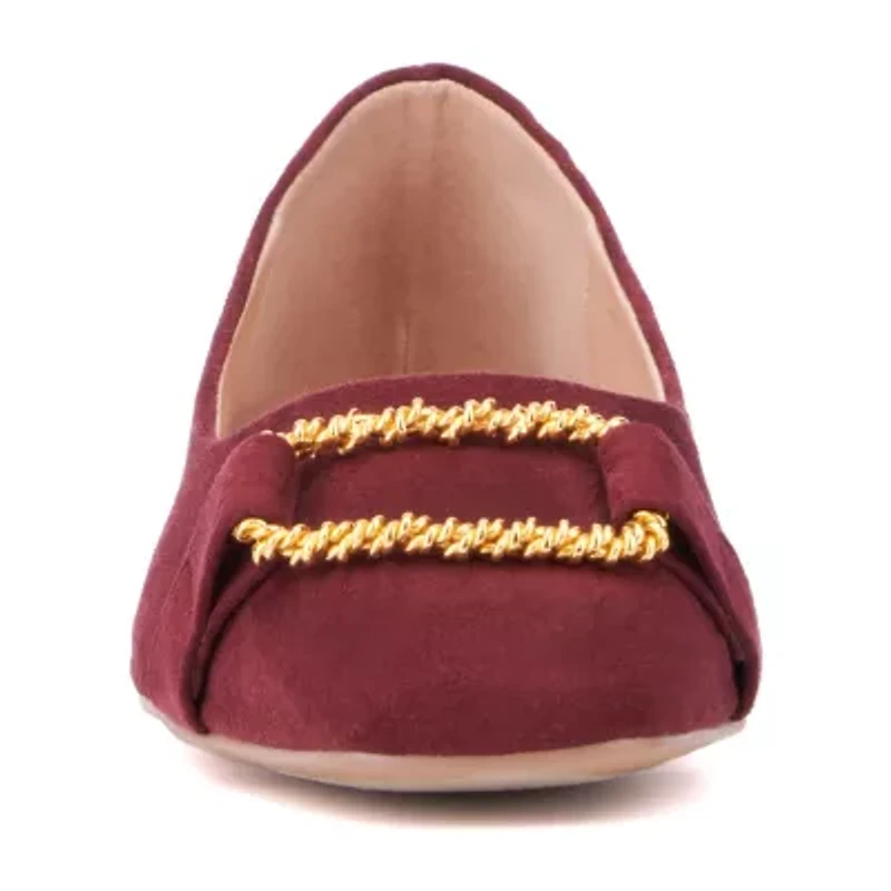 New York & Company Niara Womens Square Closed Toe Ballet Flats