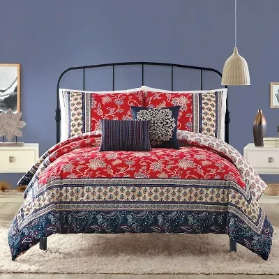 Indigo Bazaar Marbella 5-pc. Reversible Embroidered Comforter Set