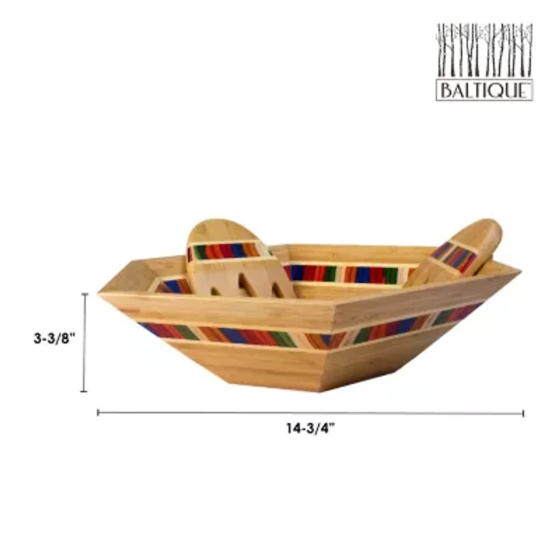 Totally Bamboo Marrakesh 14" Wood Salad Bowl