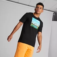 PUMA Mens Crew Neck Short Sleeve Regular Fit Graphic T-Shirt