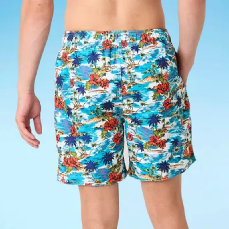 Arizona Mens Striped Swim Trunks