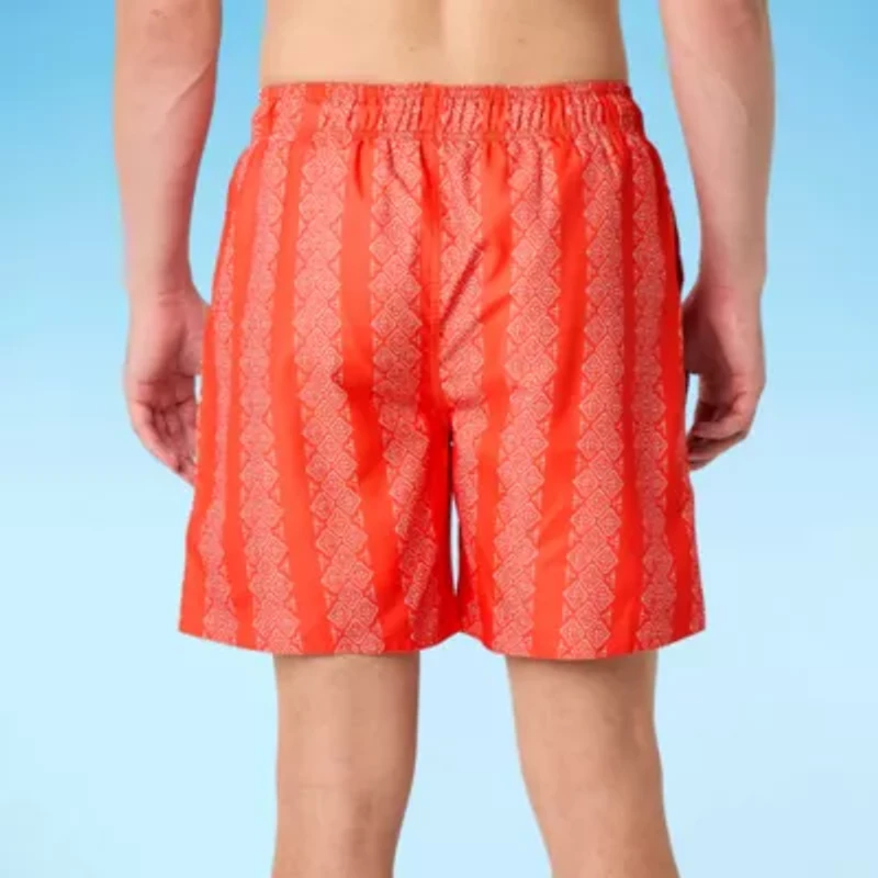 Arizona Mens Striped Swim Trunks
