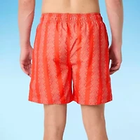 Arizona Mens Striped Swim Trunks