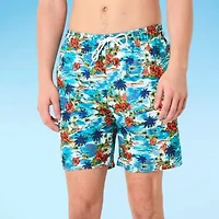 Arizona Mens Striped Swim Trunks