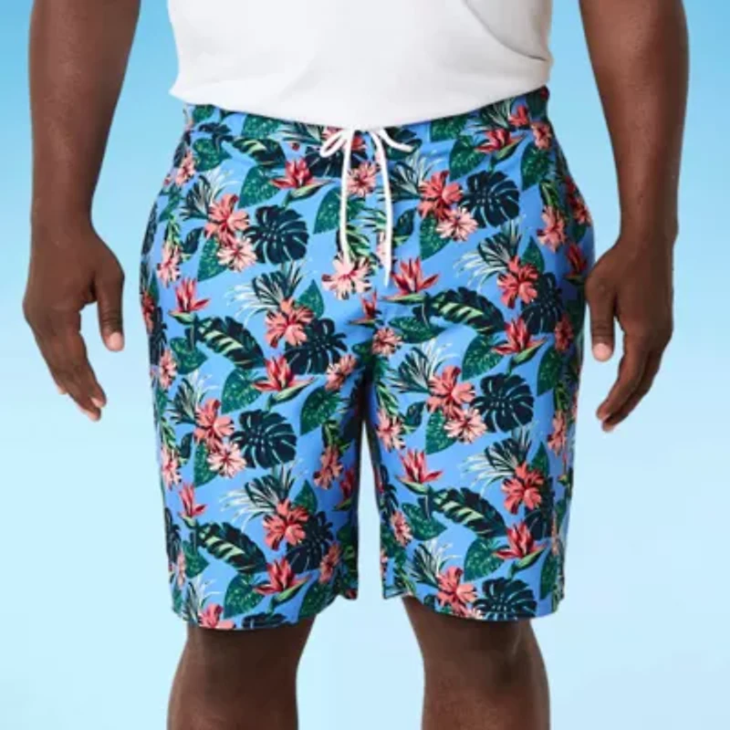 St. John's Bay E-Board Mens Floral Big and Tall Swim Shorts