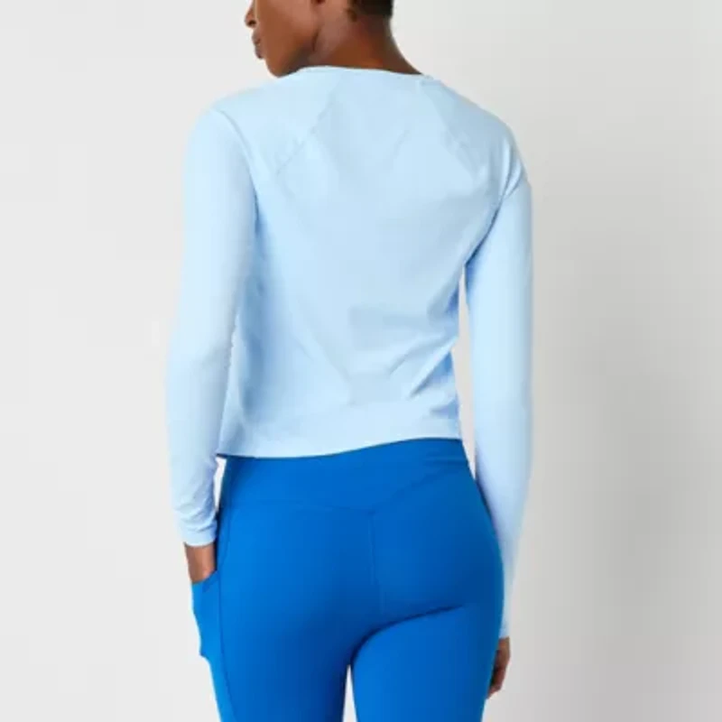 Xersion EverRestore Womens Crew Neck Long Sleeve Active T-Shirt