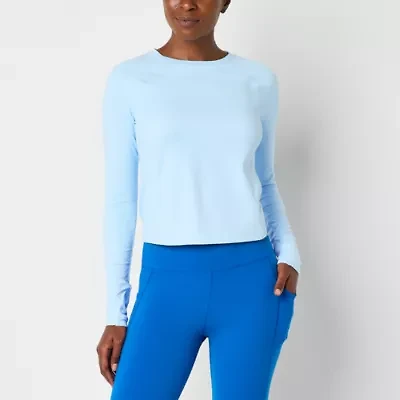 Xersion EverRestore Womens Crew Neck Long Sleeve Active T-Shirt