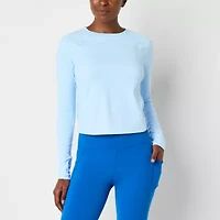 Xersion EverRestore Womens Crew Neck Long Sleeve Active T-Shirt