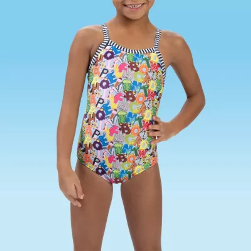 Dolfin Toddler & Little Girls Easy-on + Easy-off One Piece Swimsuit