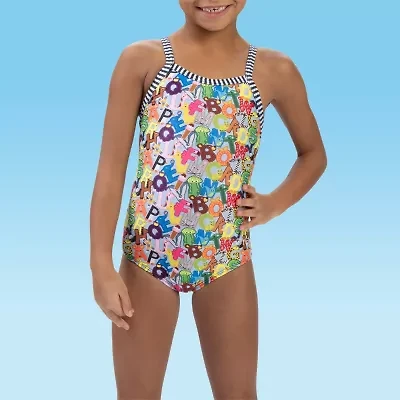 Dolfin Toddler & Little Girls Easy-on + Easy-off One Piece Swimsuit