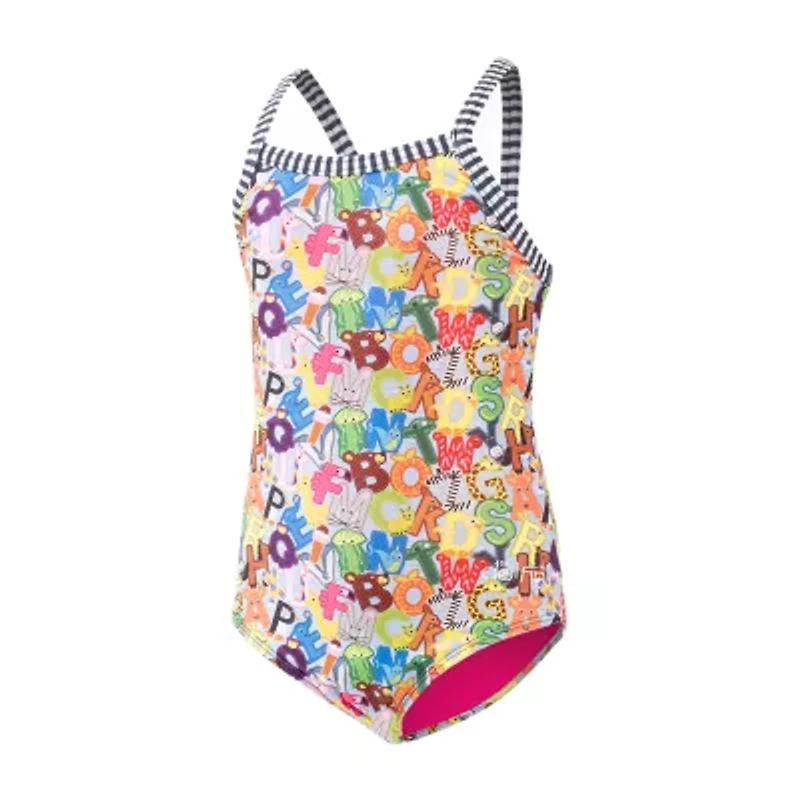 Dolfin Toddler & Little Girls Easy-on + Easy-off One Piece Swimsuit