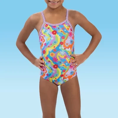Dolfin Toddler & Little Girls Easy-on + Easy-off Floral One Piece Swimsuit