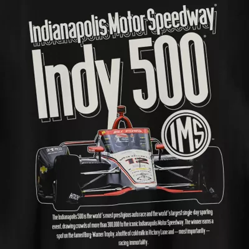 Big and Tall Mens Crew Neck Short Sleeve Regular Fit Indy Graphic T-Shirt