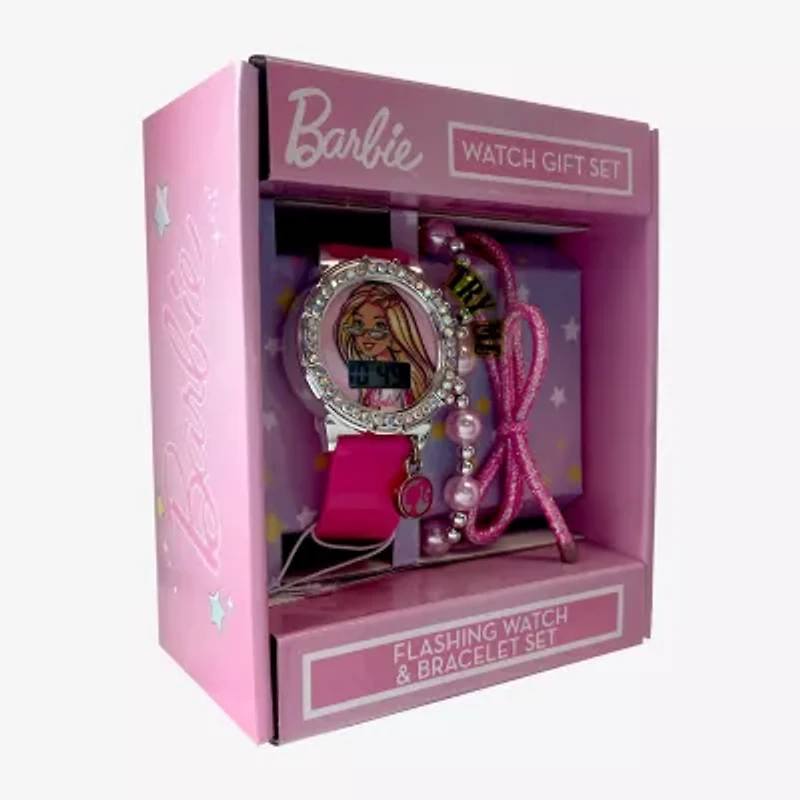 Barbie Girls Pink 3-pc. Watch Boxed Set Bdt40068jc