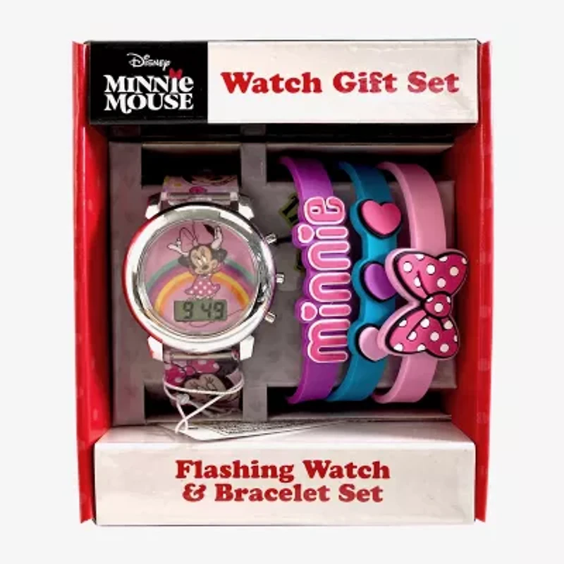 Disney Minnie Mouse Girls Multicolor 4-pc. Watch Boxed Set Mn40148jc