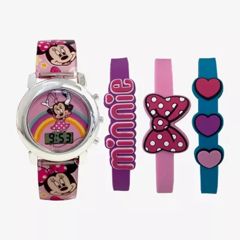 Disney Minnie Mouse Girls Multicolor 4-pc. Watch Boxed Set Mn40148jc