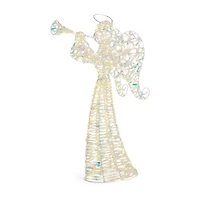 North Pole Trading Co. Irridescent Angel Christmas Porch Sign