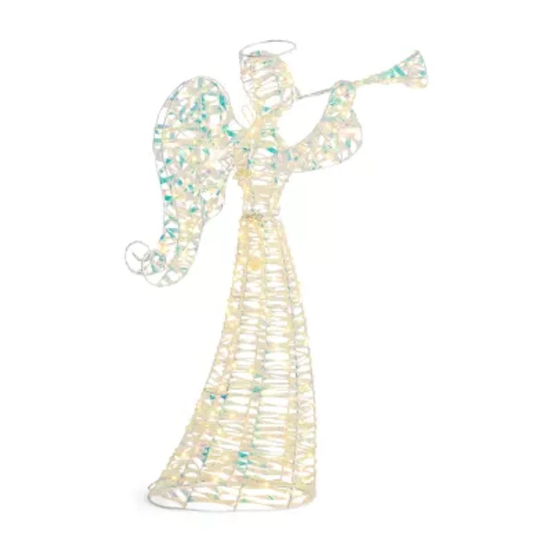 North Pole Trading Co. Irridescent Angel Christmas Porch Sign