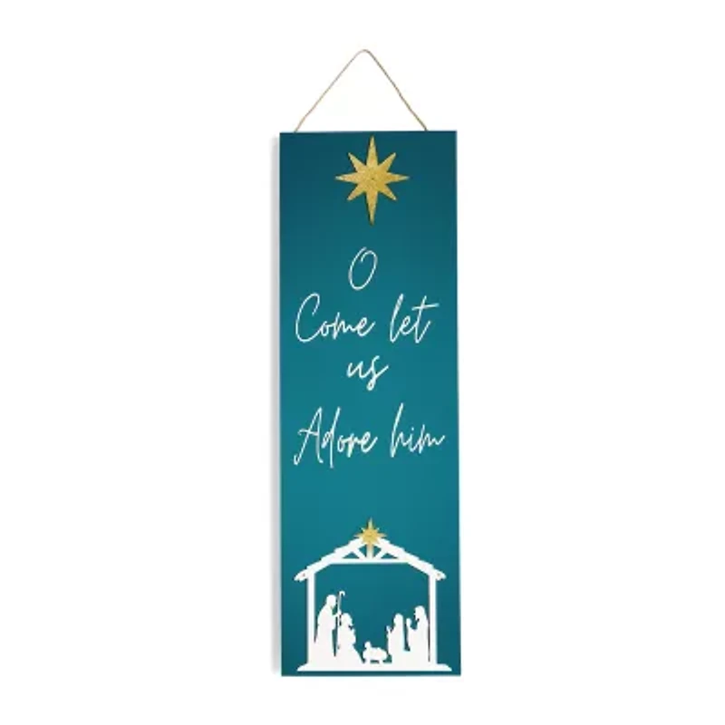 North Pole Trading Co. Nativity Christmas Porch Sign