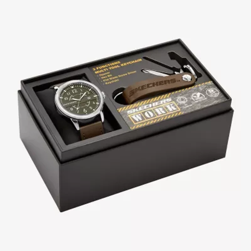 Skechers Mens Brown 2-pc. Watch Boxed Set Sr8506