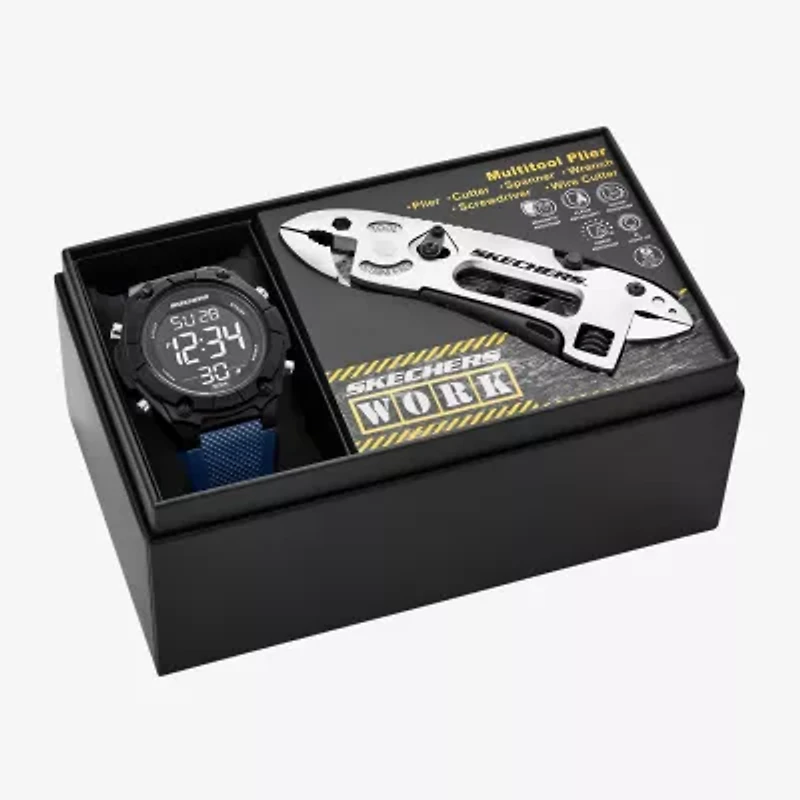 Skechers Mens Blue 2-pc. Watch Boxed Set Sr8508