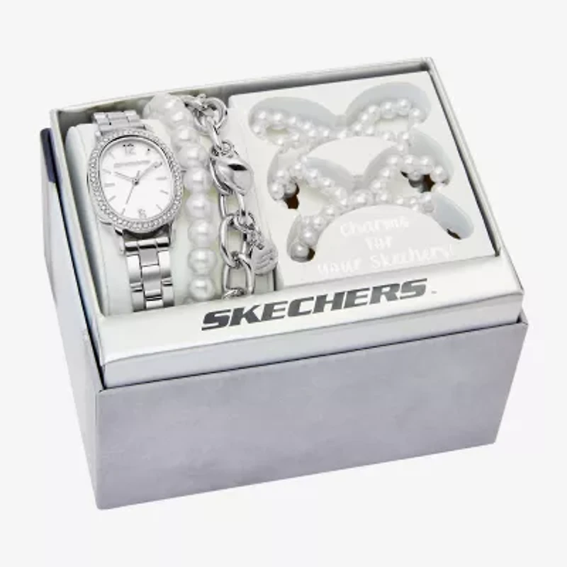 Skechers Womens Silver Tone 5-pc. Watch Boxed Set Sr9135