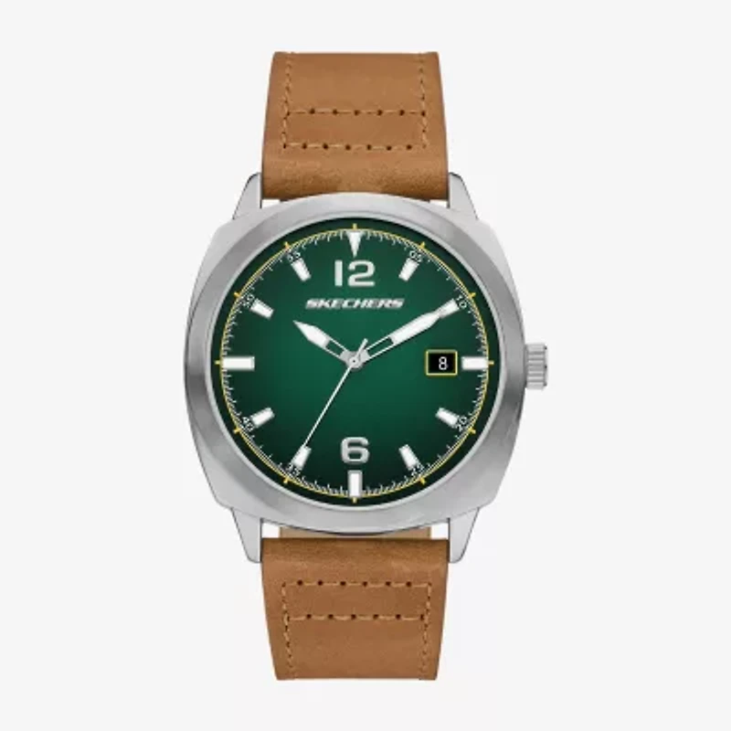 Skechers Mens Brown Leather Strap Watch Sr5274