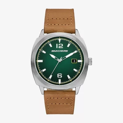 Skechers Mens Brown Leather Strap Watch Sr5274