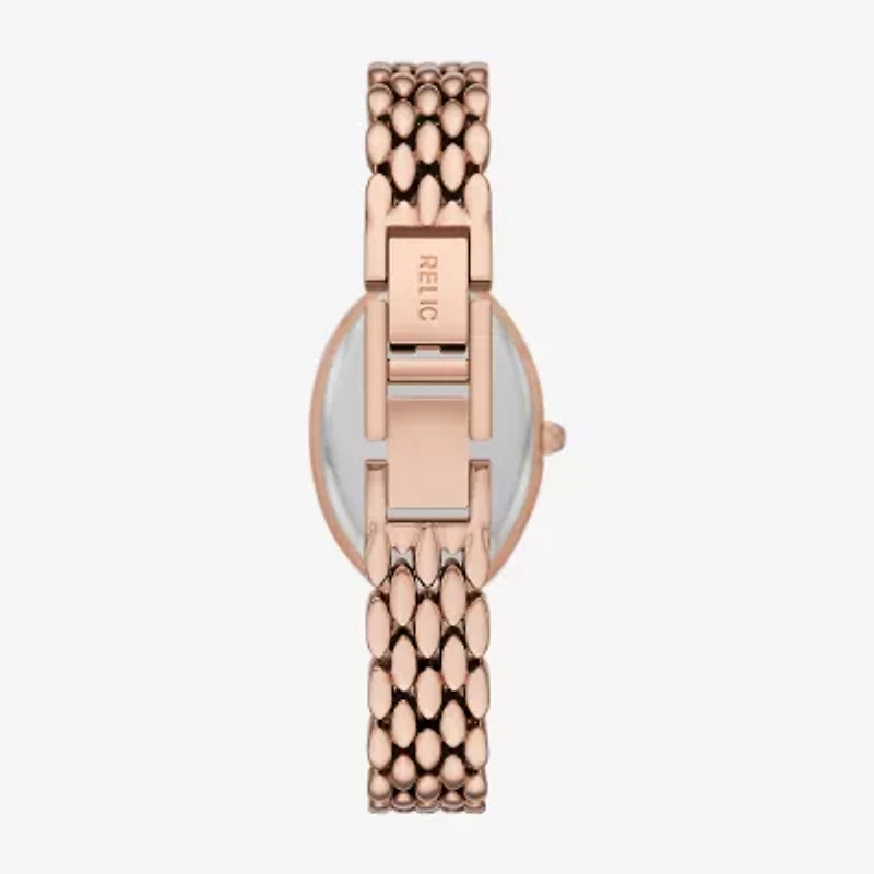 Relic By Fossil Avery Womens Rose Goldtone Bracelet Watch Zr37312