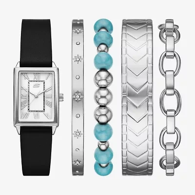 Skechers Womens Black 5-pc. Watch Boxed Set Sr9132