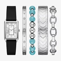 Skechers Womens Black 5-pc. Watch Boxed Set Sr9132