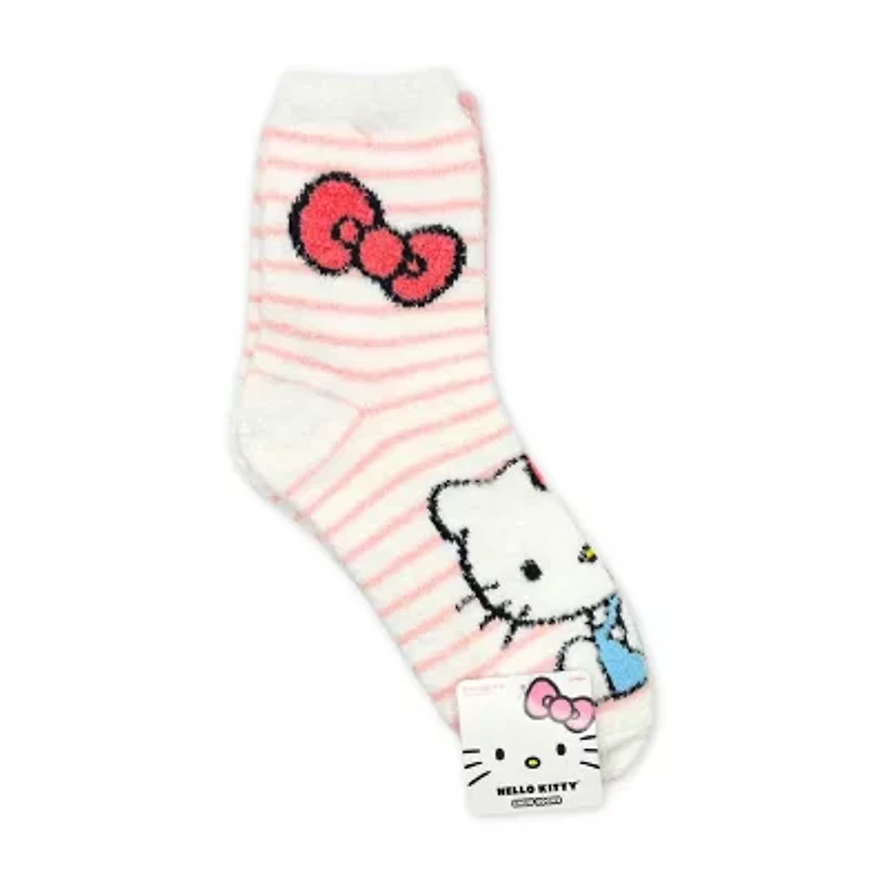 Cozy Womens 2 Pair Hello Kitty Crew Socks