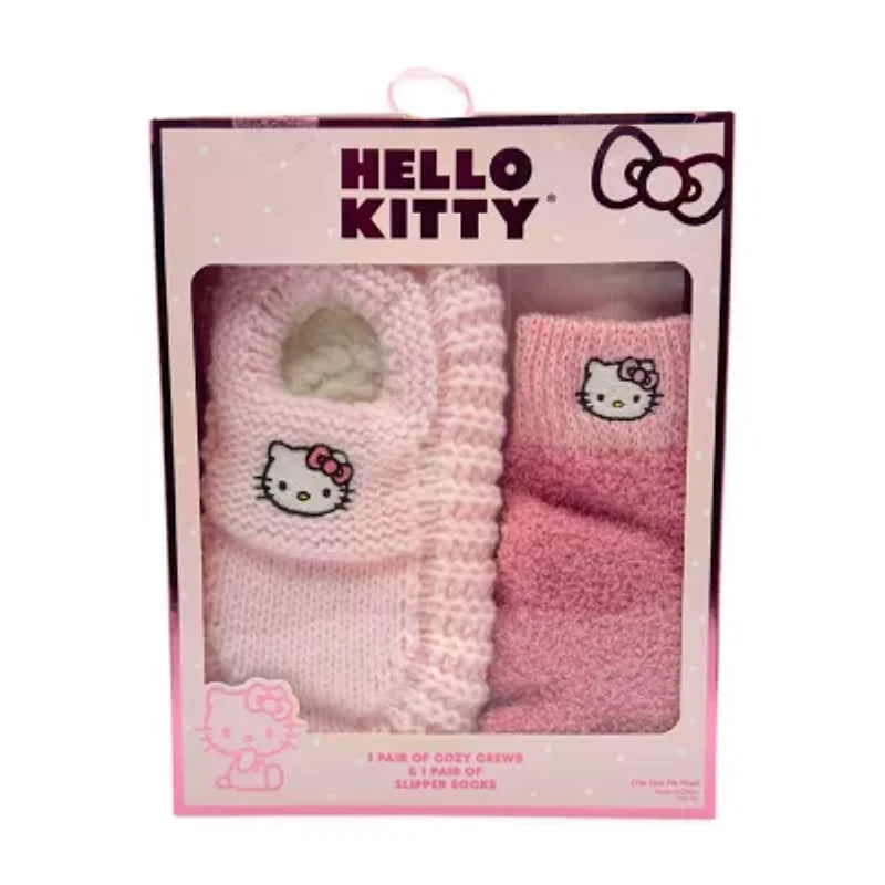 Womens Multi-Pack 2 Pair Hello Kitty Slipper Socks